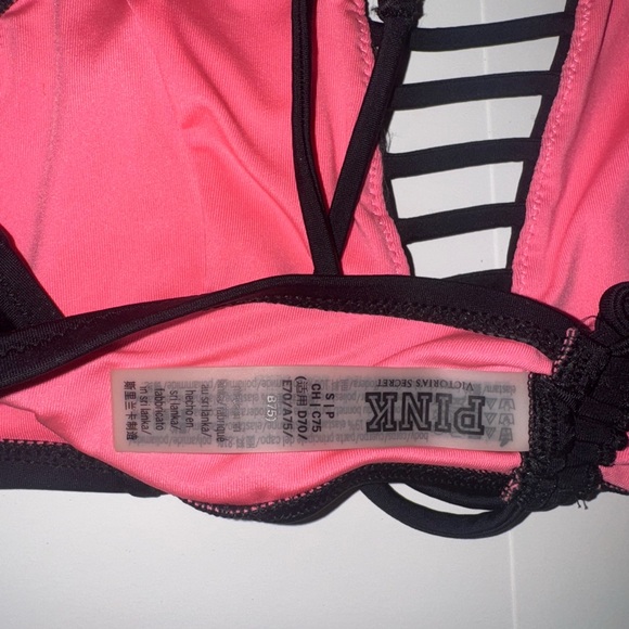 Victorias Secret Black and Pink Strappy Bikini Set - Picture 4 of 8